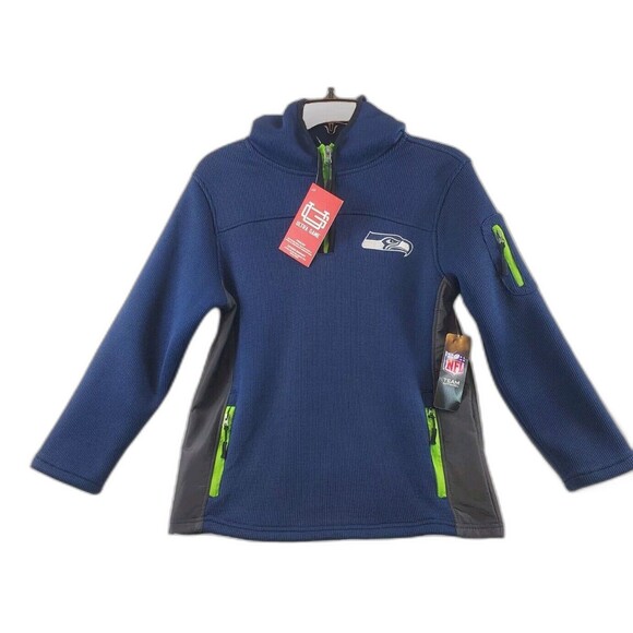Seattle Seahawks Jacket Kids L 14 / 16  Quarter zip  NFL Team Apparel New - Picture 1 of 16